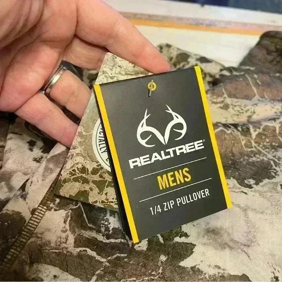 Realtree Jacket Mens XL Green Camoflauge Stretch Knit 1/4 Zip Outdoors ActiveNWT - Picture 8 of 12